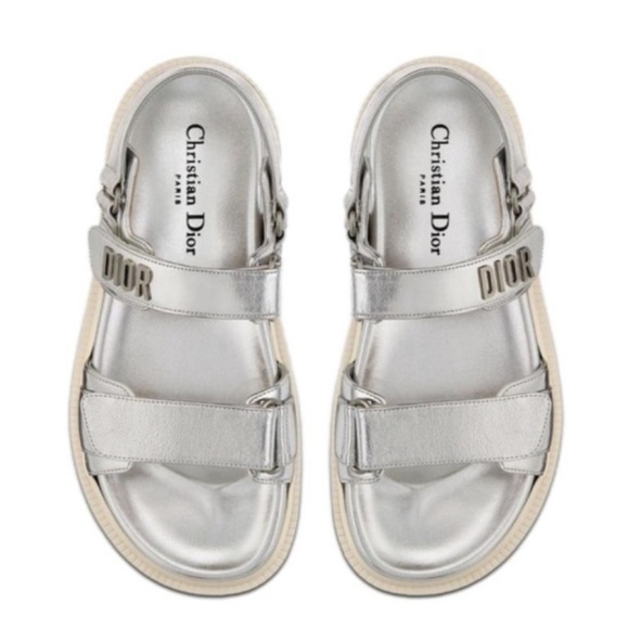 DIOR Act Dad Sandal Metallic Silver Size 39 - Picture 1 of 12